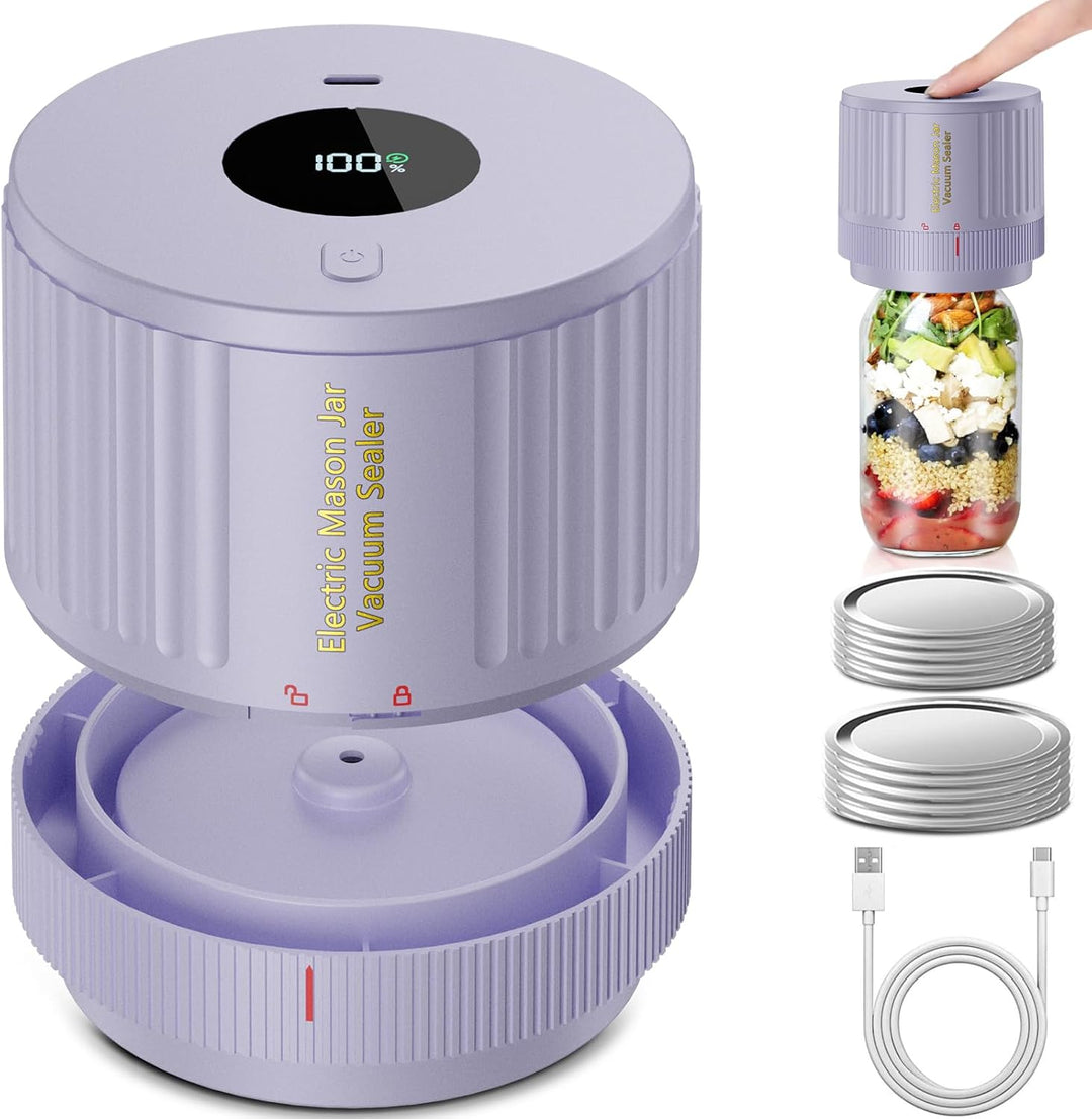 Electric Mason Jar Vacuum Sealer Kit - Preserve Freshness Fast!
