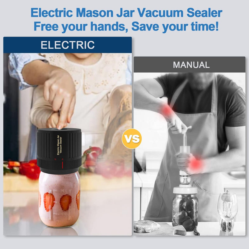 Electric Mason Jar Vacuum Sealer Kit - Preserve Freshness Fast!