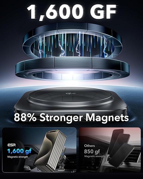 Qi2 Certified 15W MagSafe Car Charger – Magnetic Wireless Charger for Dashboard and Air Vent