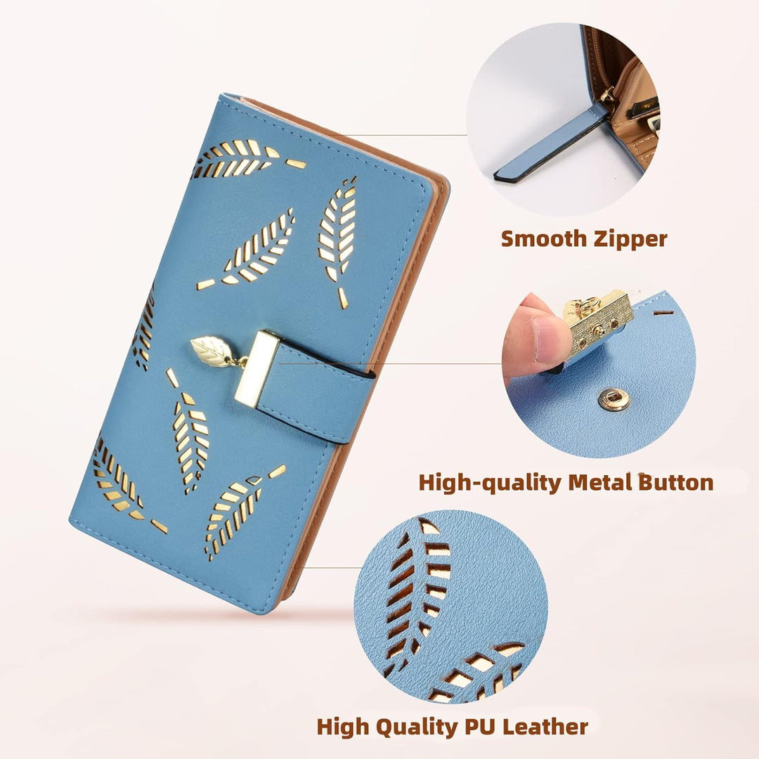 Long Leaf Leather Wallet - Leanne