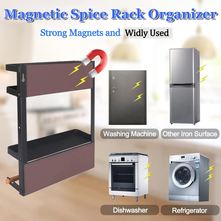 Magnetic Kitchen Spice Rack with Paper Towel Holder – Oryden