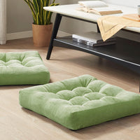 Set of 2 Meditation Cushions - Large Tufted Corduroy Cushions