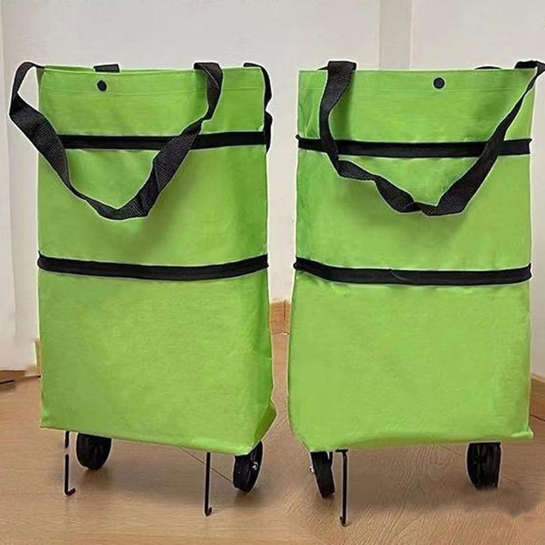 Large-Capacity Foldable Shopping Bag with Wheels – Reusable Cart Tote – Veytra
