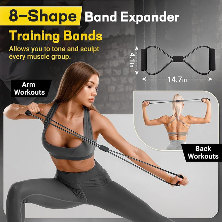 Set colgable de bandas de resistencia para fitness – Veltrix