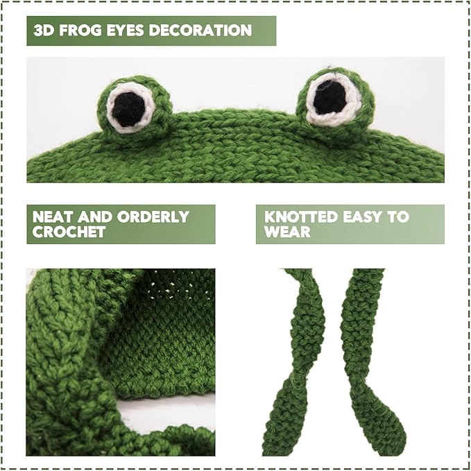 Crocheted Frog Ear-Warming Headband - FrogHeat