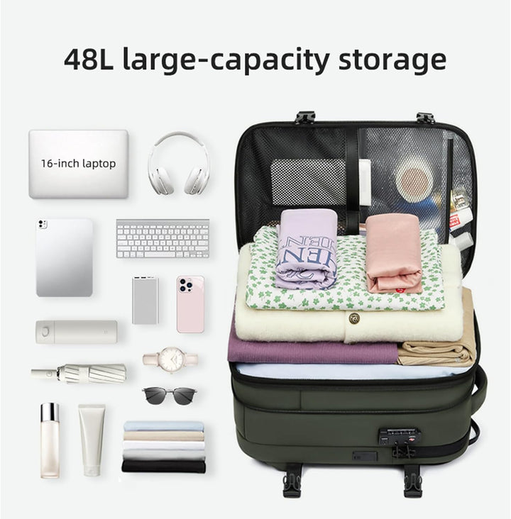 Mochila de viaje expandible e impermeable con compresión al vacío – Arvid