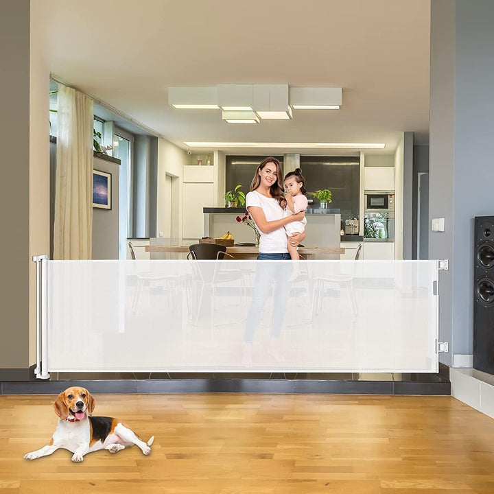 Retractable Mesh Baby Safety Gate with Automatic Closing – Kivora
