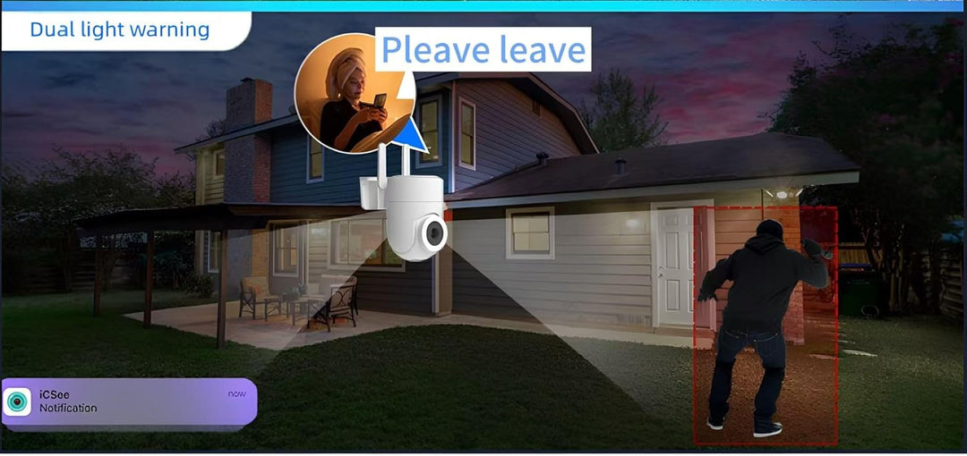 Outdoor and indoor security camera with 2K resolution and 355° view