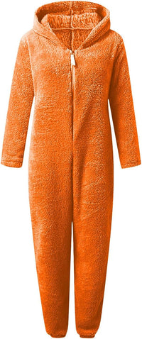 Sherpa Fuzzy Onesie with Hood - CozyCat