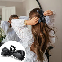 Large Satin Bow Clips