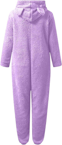 Sherpa Fuzzy Onesie with Hood - CozyCat