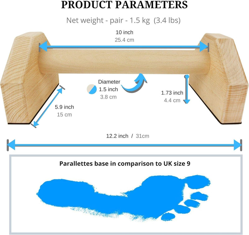Poręcze do kalisteniki z drewna – stabilne poręcze do pompek