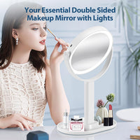 Illuminated Makeup Mirror - 20X Zoom & Adjustable Brightness