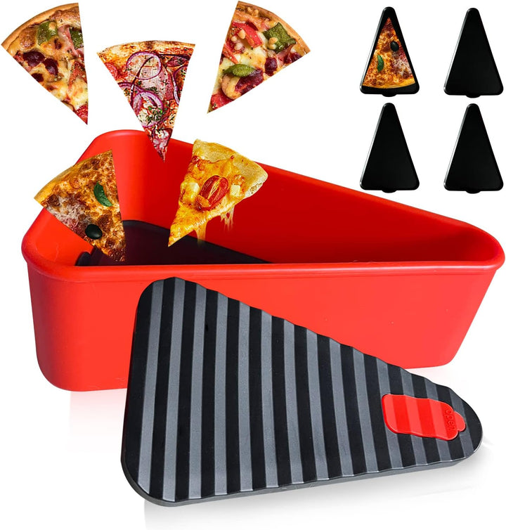 Contenedor reutilizable para guardar pizza con 2 bandejas – SliceSafe