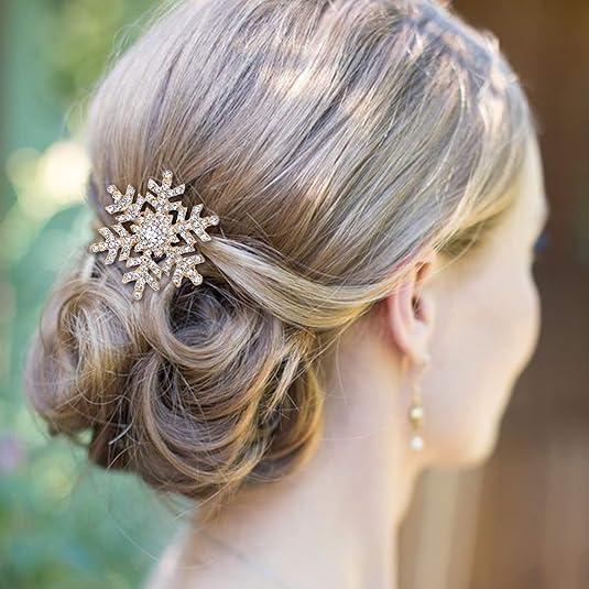 Winter Crystal Snowflake Hairpin - SnowGleam