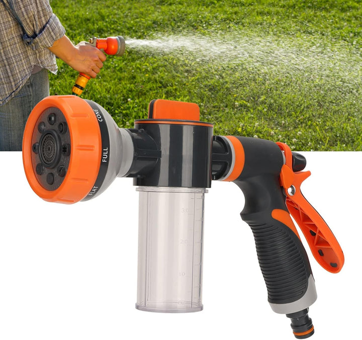 Pulverizador de jardín con espumador – ducha de mano de alta presión con 8 modos