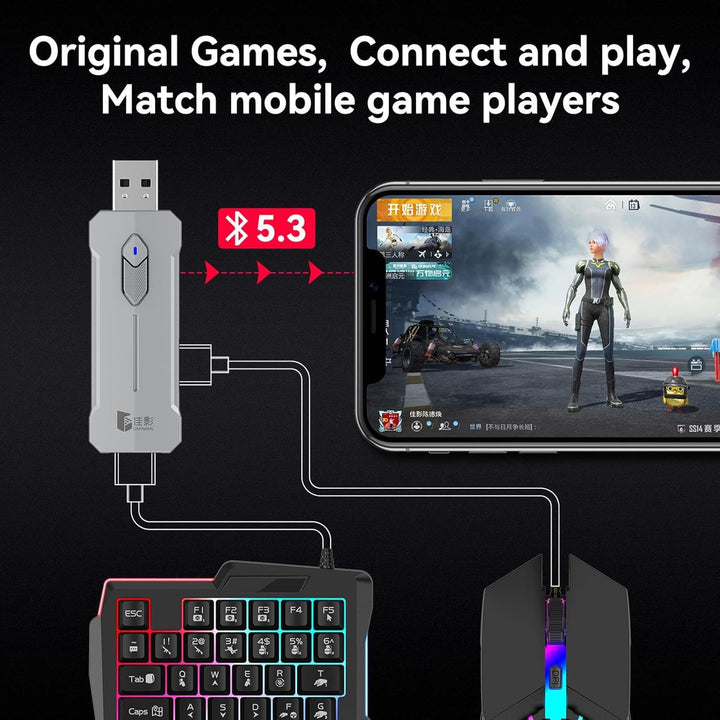 Combo de teclado y ratón gaming RGB – Set adaptador ergonómico para controlador – Zyvorn