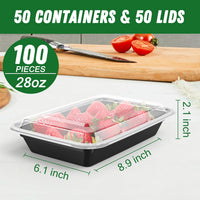 50-Pack Reusable Meal Prep Containers with Lid, Leakproof