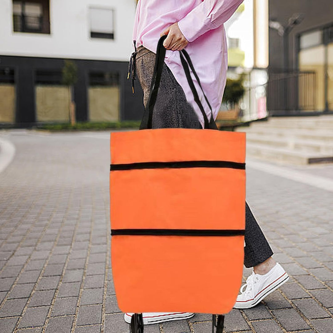 Large-Capacity Foldable Shopping Bag with Wheels – Reusable Cart Tote – Veytra