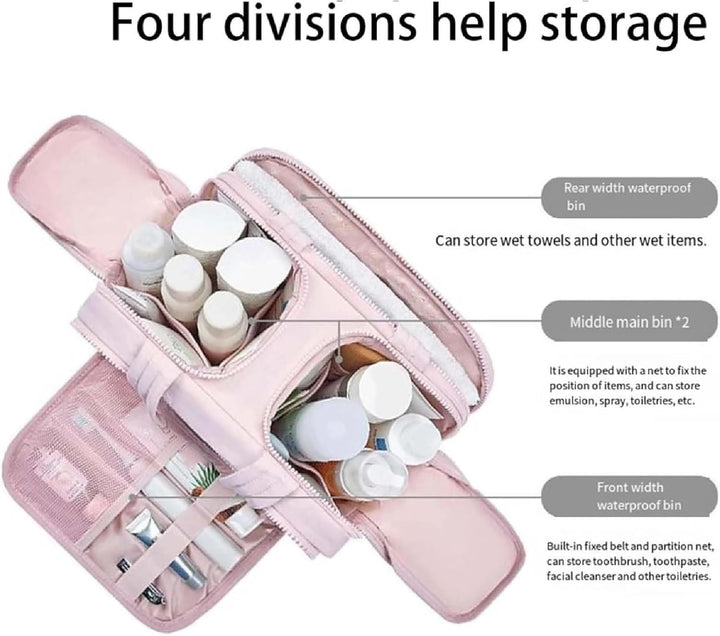 Bolsa de viaje para maquillaje – Neceser impermeable grande y organizador de maquillaje (4 en 1) – Selvane