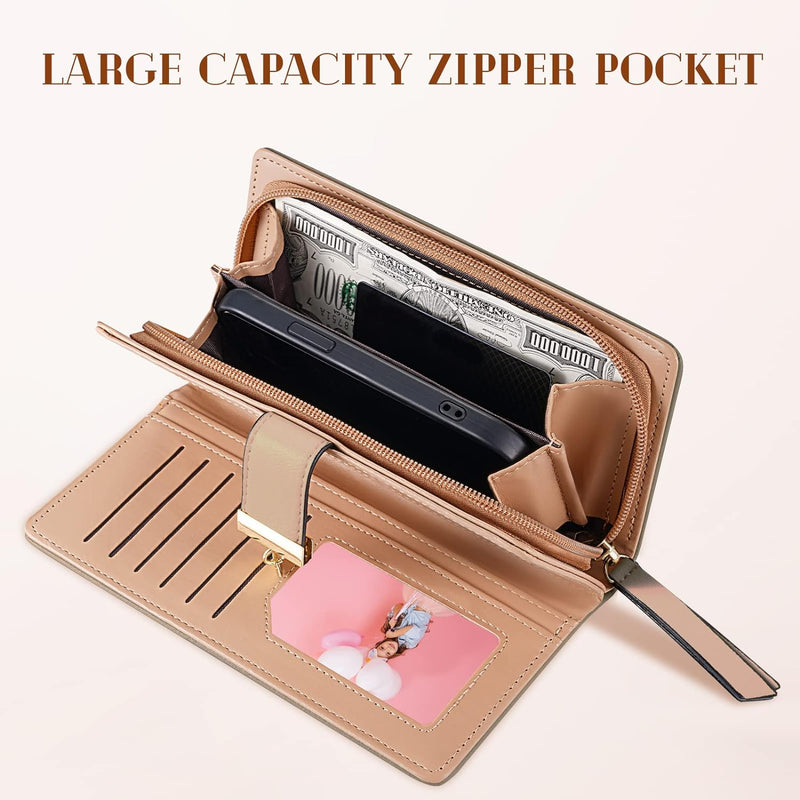 Long Leaf Leather Wallet - Leanne