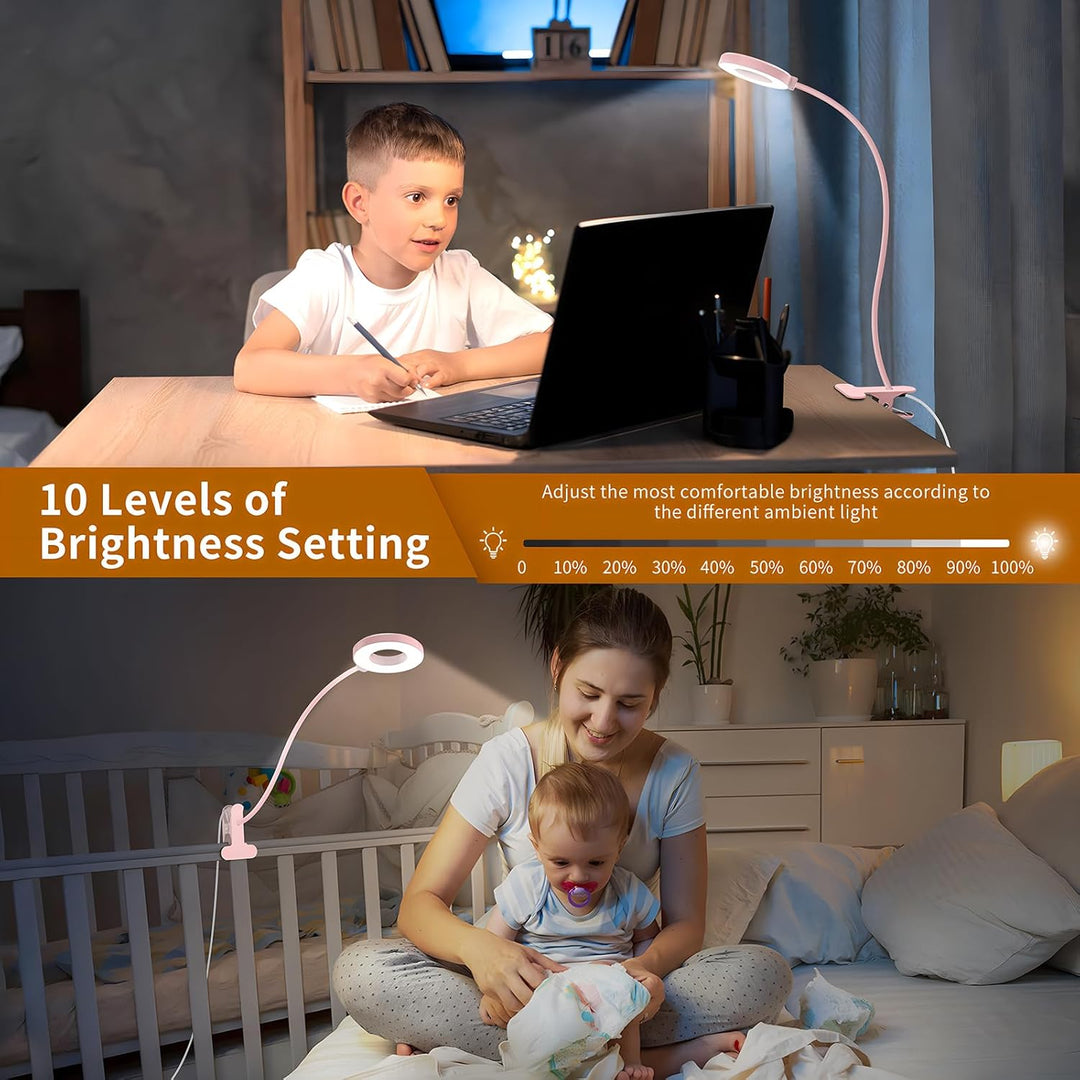 LED Desk Clamp Lamp with 3 Color Modes and Flexible Gooseneck – Selvara