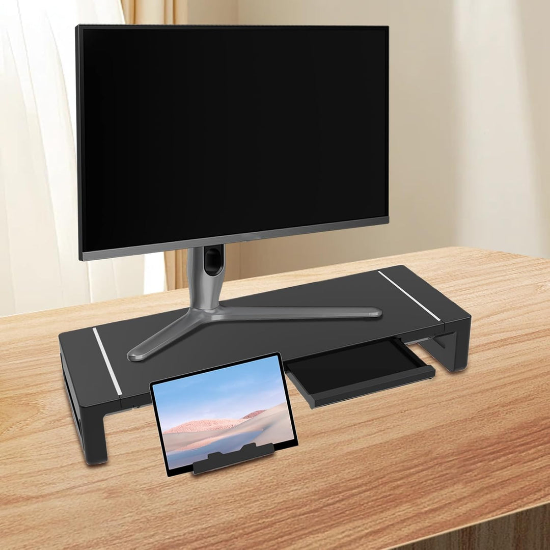 Soporte de monitor ajustable Elevation con cajón – Stravon