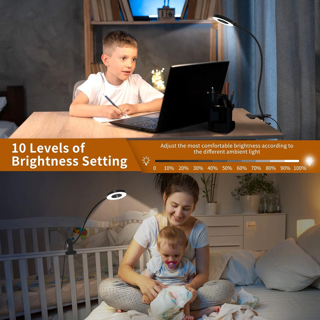 LED Desk Clamp Lamp with 3 Color Modes and Flexible Gooseneck – Selvara