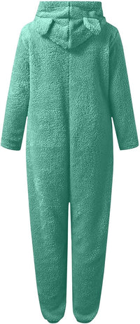 Sherpa Fuzzy Onesie with Hood - CozyCat