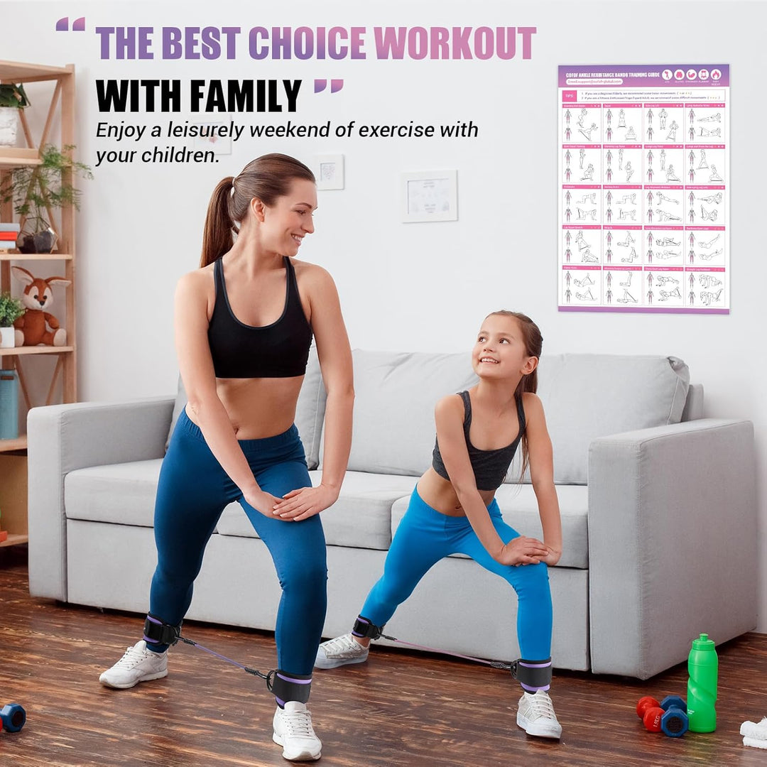 Ankle Resistance Bands with Sleeves – Set for Hip and Glute Exercises