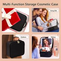 Travel Makeup Organizer with LED Mirror