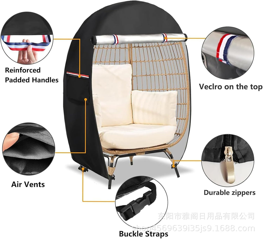 Funda impermeable para silla con forma de huevo con doble cremallera – Solara