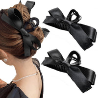 Large Satin Bow Clips