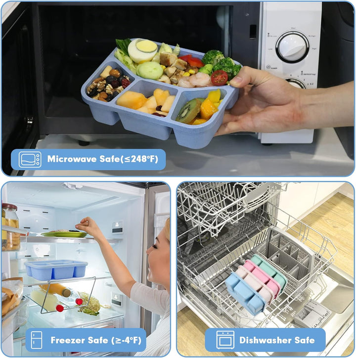 4-Pack Bento Snack Boxes – 4 Compartments