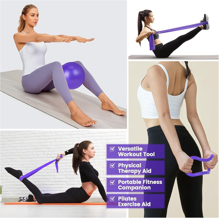 Set de pilates para casa de 9 piezas con aro, pelota, bandas y calcetines antideslizantes