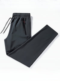 Solid Jogging Pants with Zipper Details - Milan