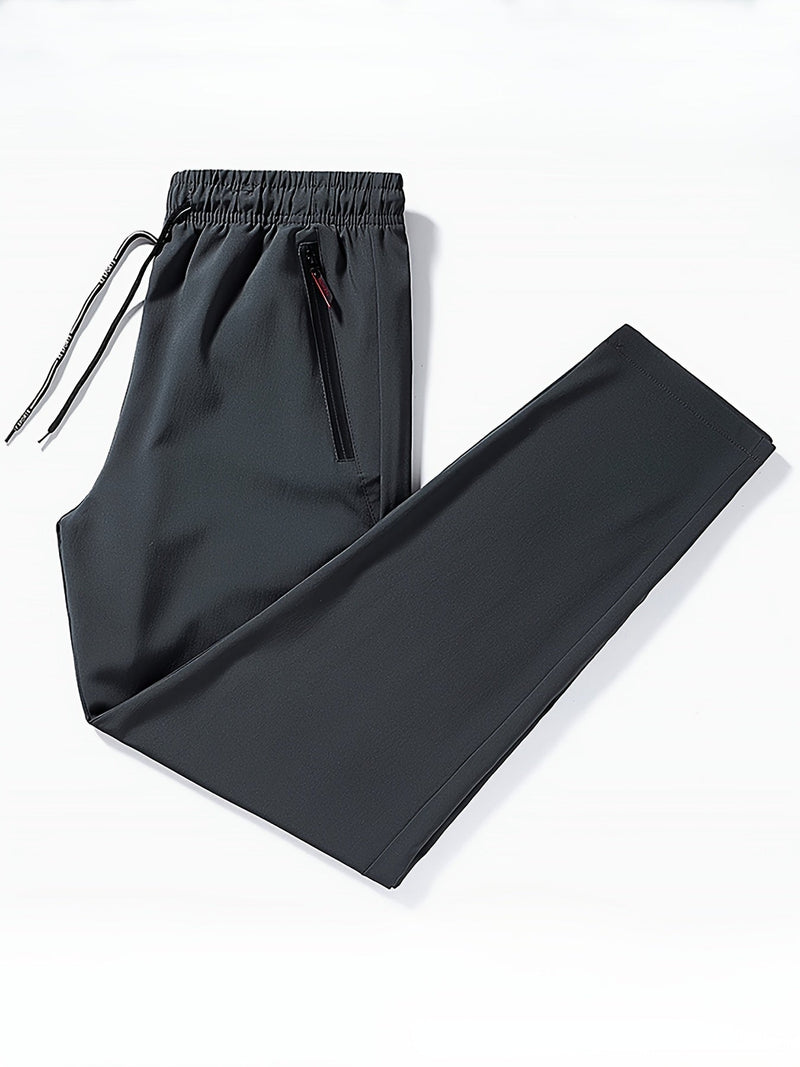 Solid Jogging Pants with Zipper Details - Milan