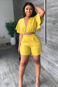 Trendy summer set with pleated design - Marlene