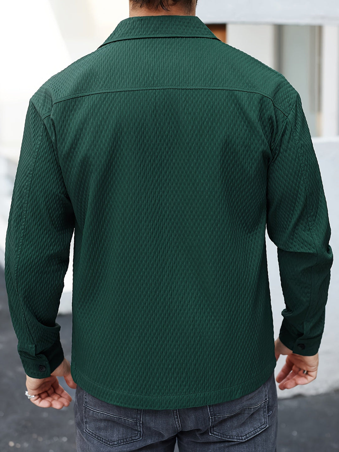 Textured Green Men's Shirt - Finn