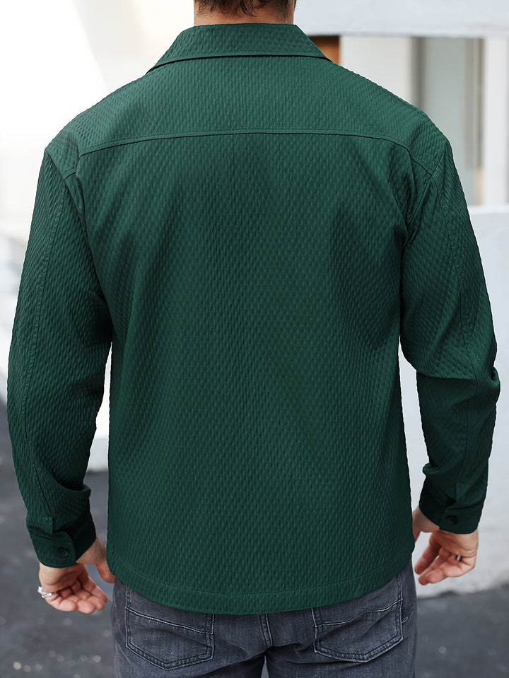 Textured Green Men's Shirt - Finn
