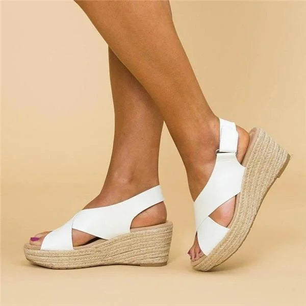 Komfortowe ortopedyczne espadryle na koturnie - Clara