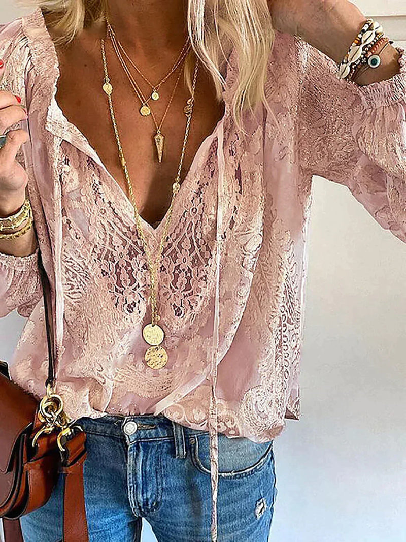 Exclusieve Damesblouse met Kant - Elodie