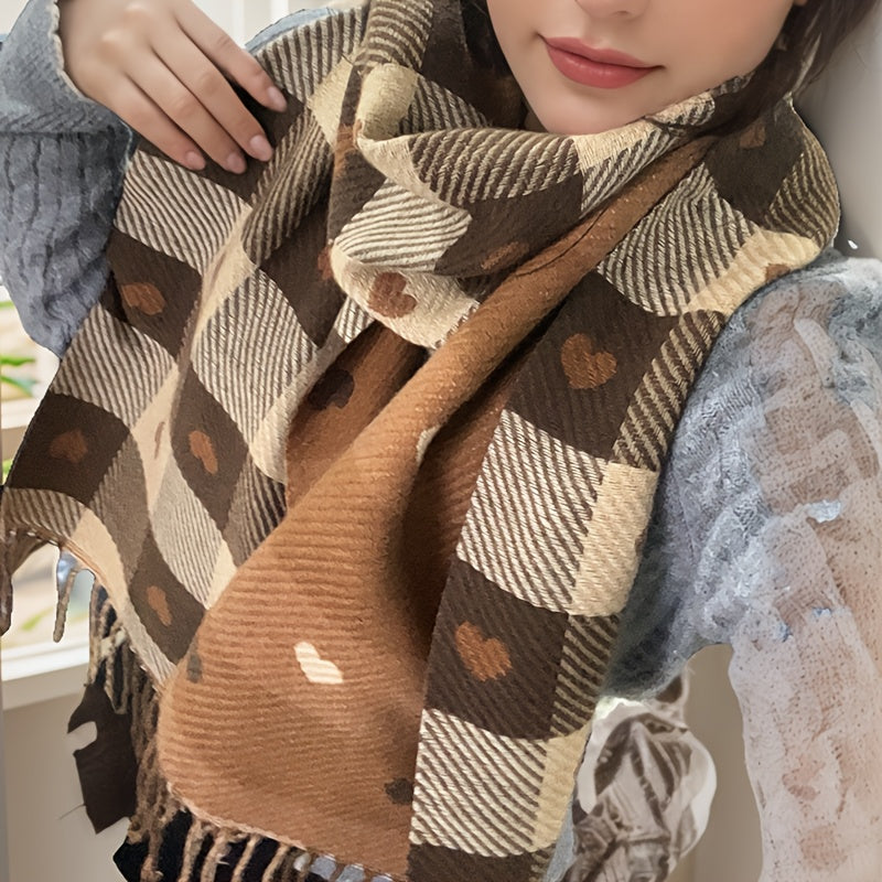 Plaid Women's Polyester Scarf for Autumn & Winter – Aurelie
