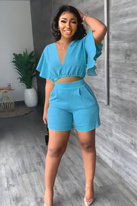 Trendy summer set with pleated design - Marlene