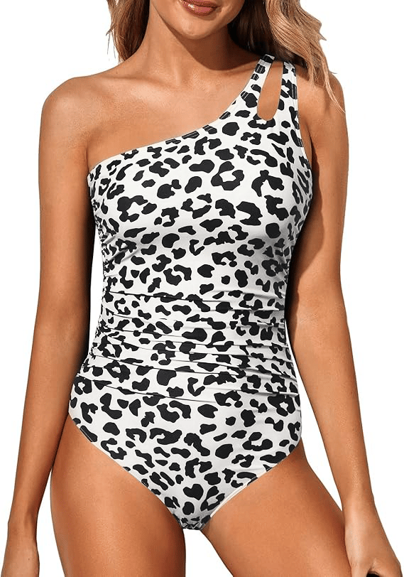 Dames Badpak met One-Shoulder Ontwerp en Buikcontrole – Valeria