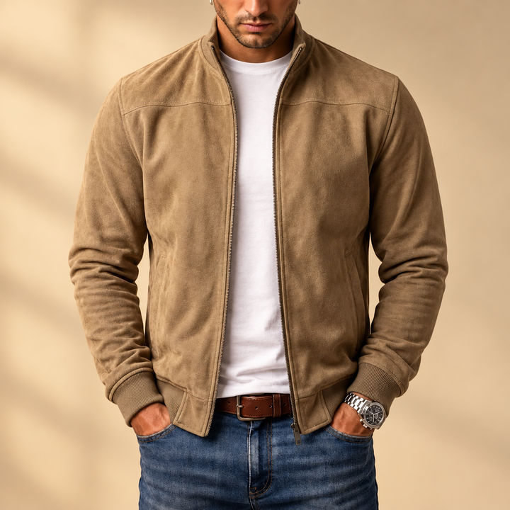 Suede bomber jacket for men – casual men's jacket
