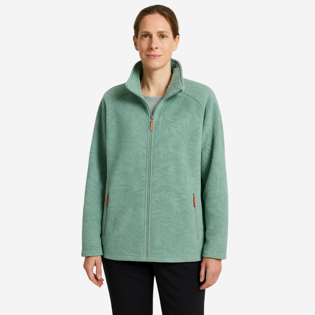 Dames Outdoor Fleecejack winddicht met plantenprint – Marit