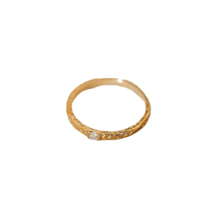 Gold-Plated Sterling Silver Ring with Zirconia - Aurora