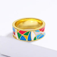 Classic Enamel Zirconia Ring - Nadia