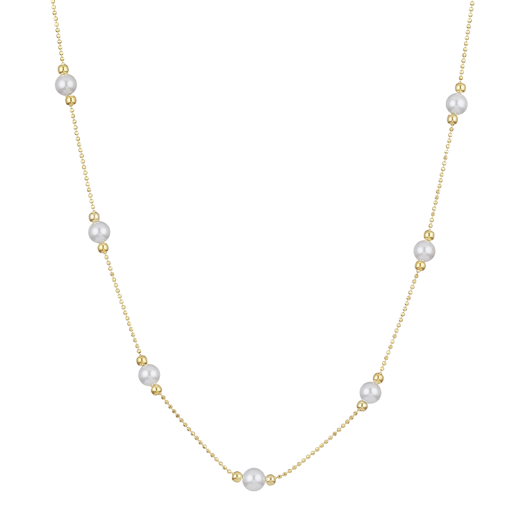 Timeless Gold Pearl Necklace - Serena
